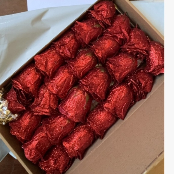 Glitter Roses Bouquet Red,24pcs Glitter Artificial Flowers,DIY Glitter - Picture 2 of 2